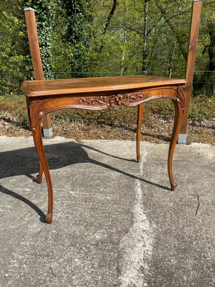Louis XV Style 1900 Side Table In Walnut-photo-7