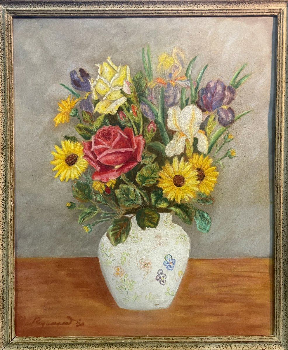 Bouquet de fleurs au pastel en 1950 -photo-2