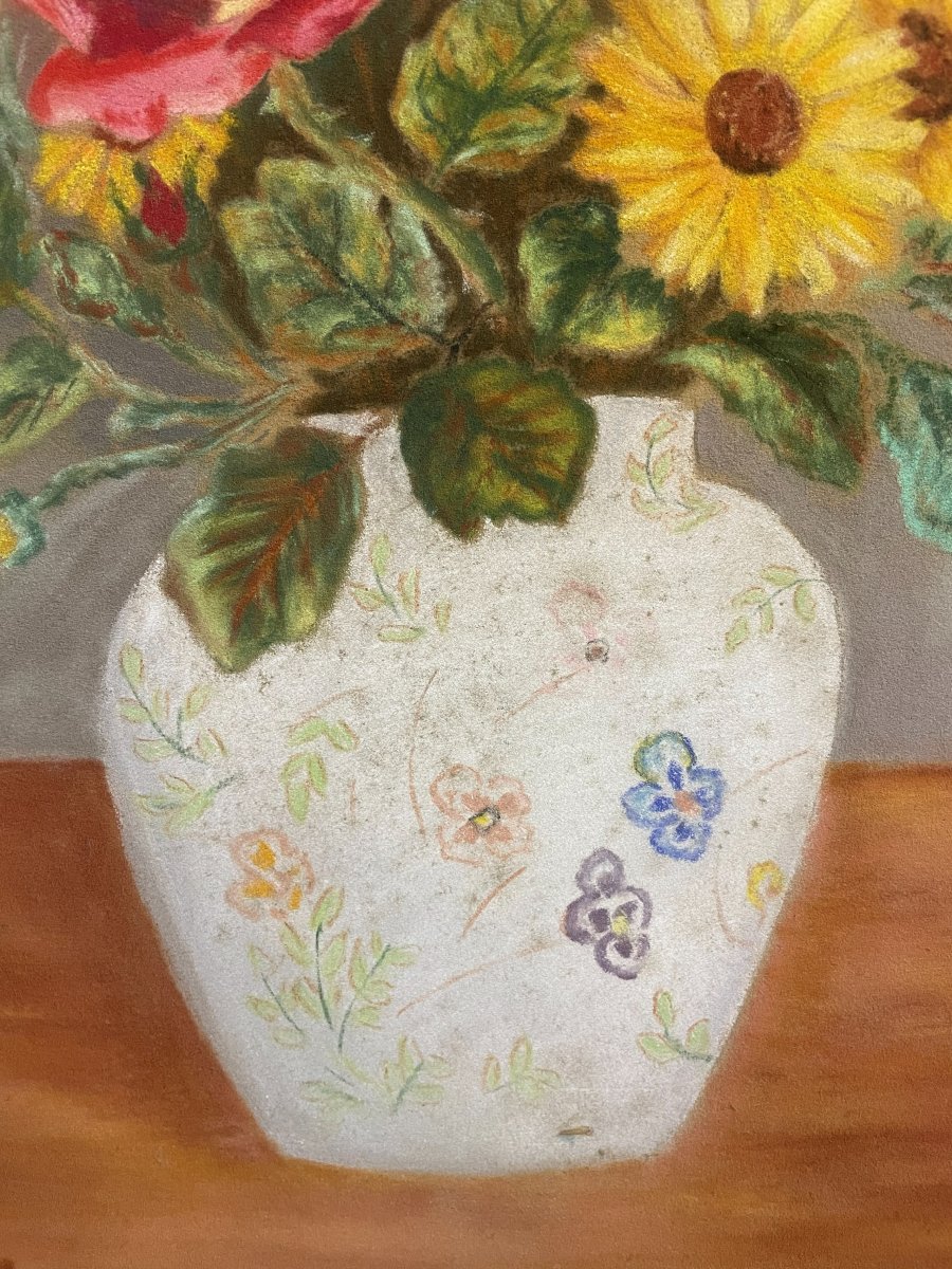 Bouquet de fleurs au pastel en 1950 -photo-2