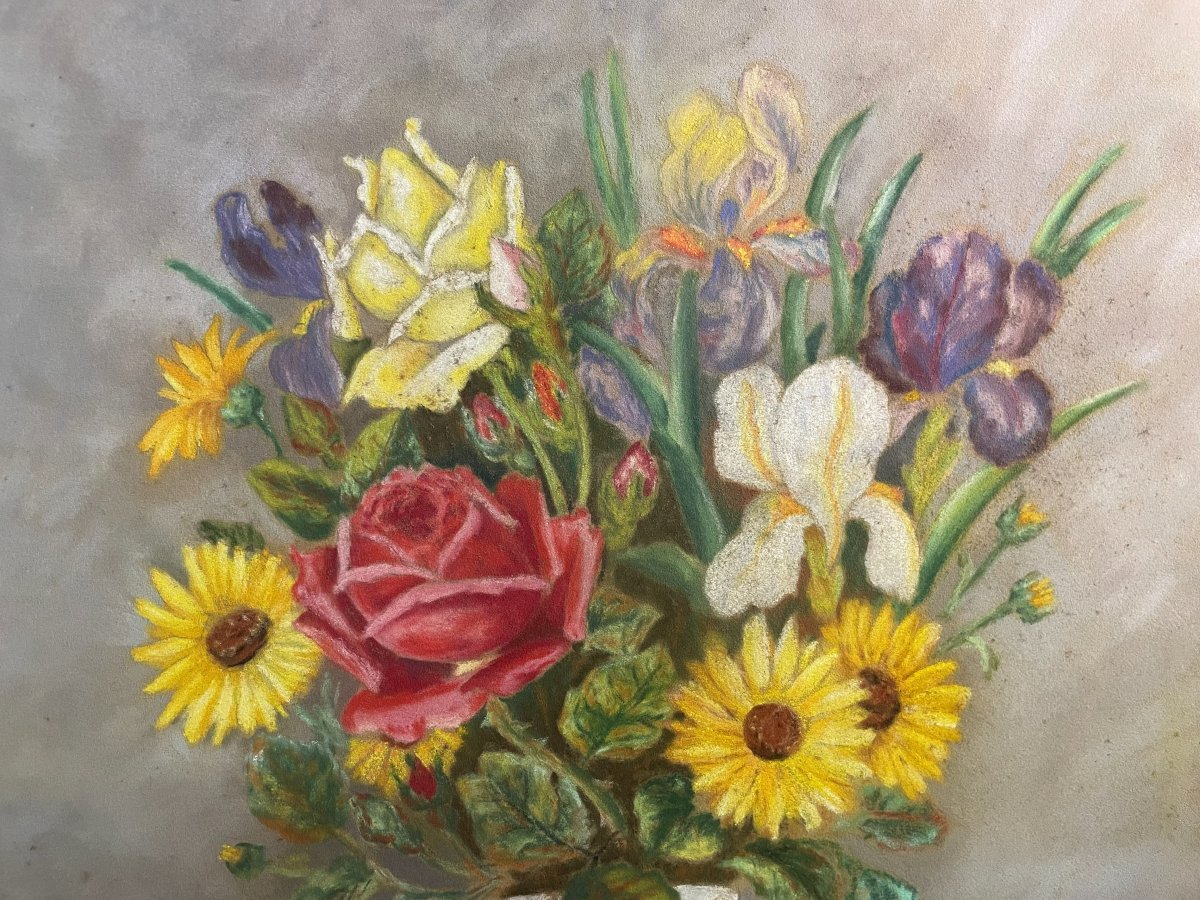 Bouquet de fleurs au pastel en 1950 -photo-3