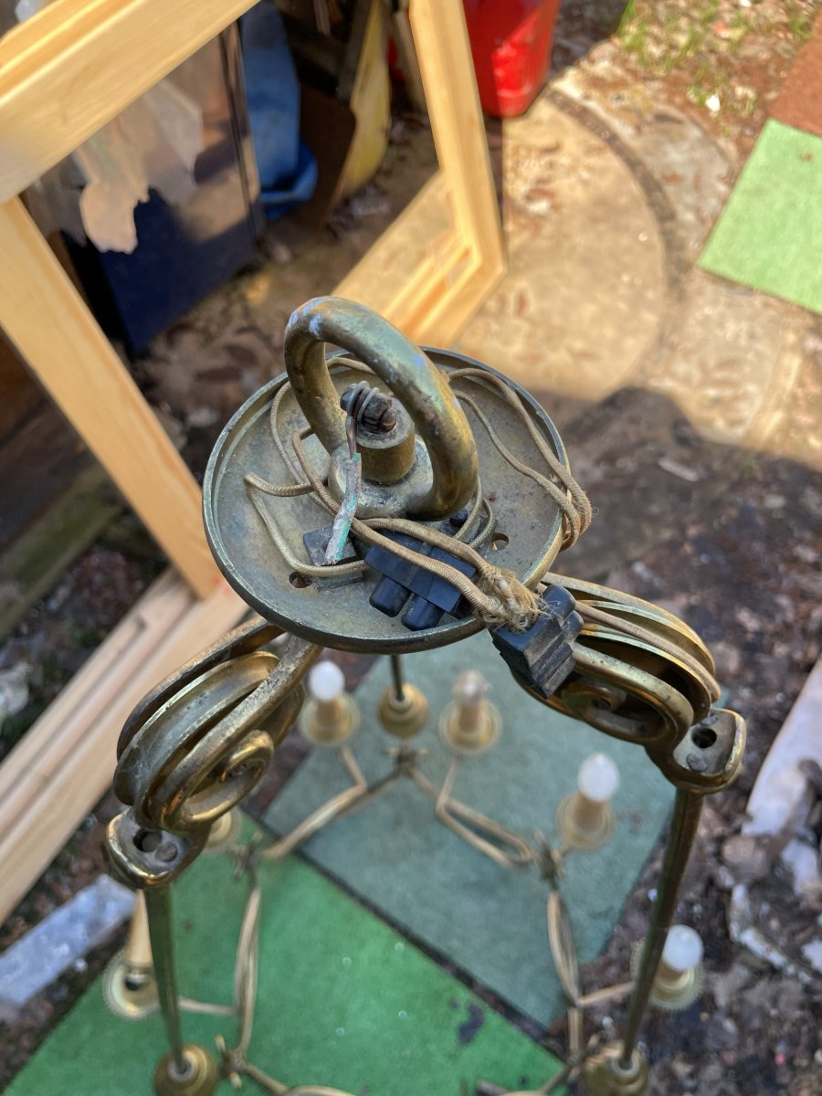 Lustre en bronze de salon ou de hall -photo-1