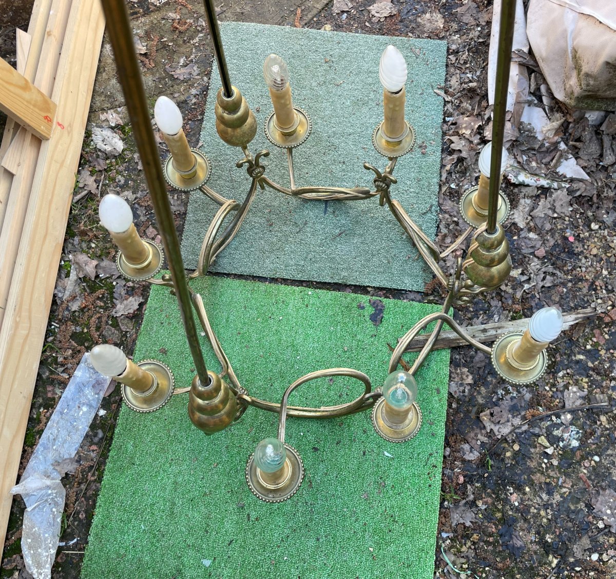 Lustre en bronze de salon ou de hall -photo-2