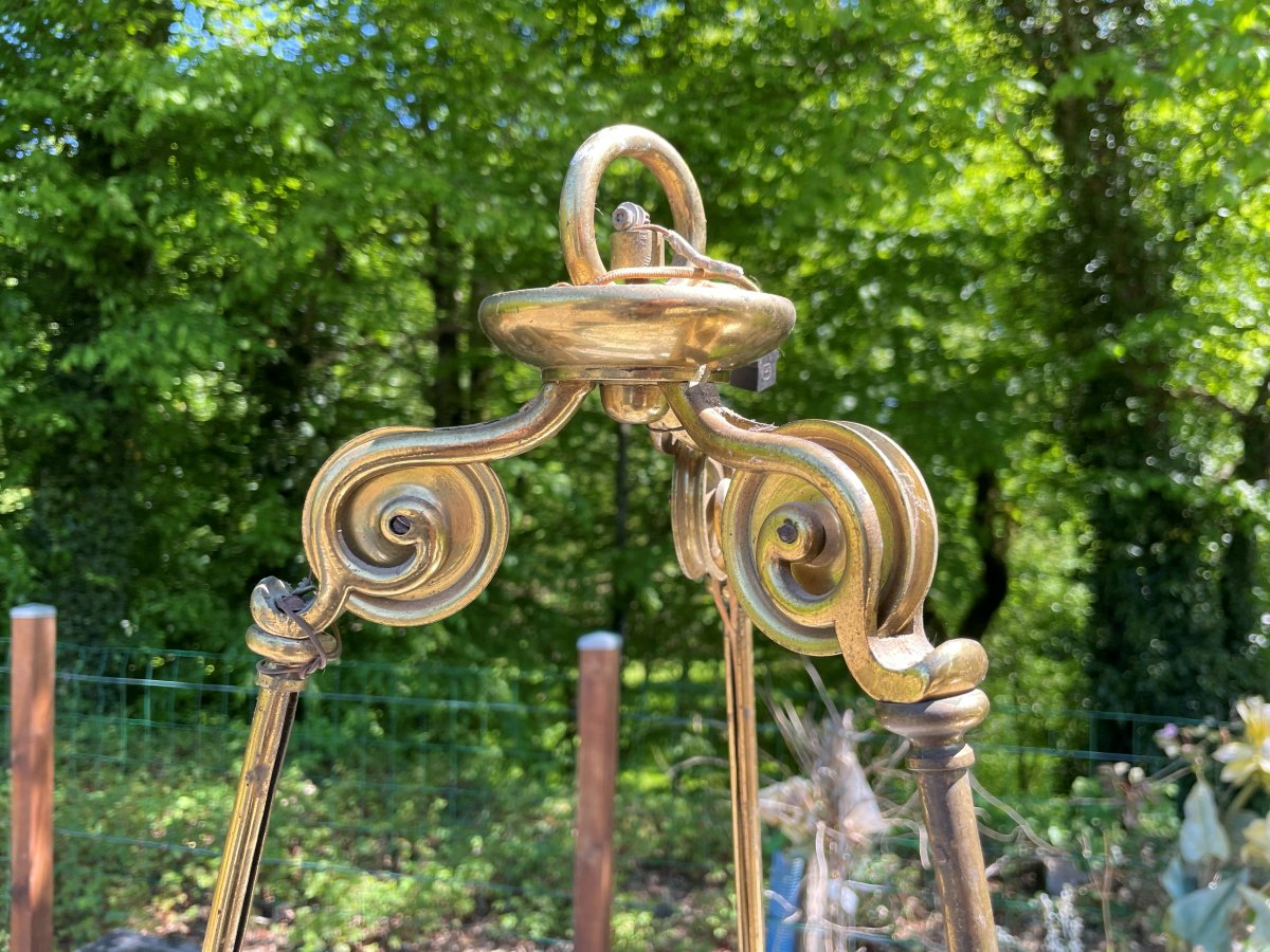 Lustre en bronze de salon ou de hall -photo-3