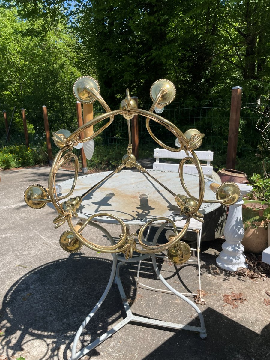 Lustre en bronze de salon ou de hall -photo-6