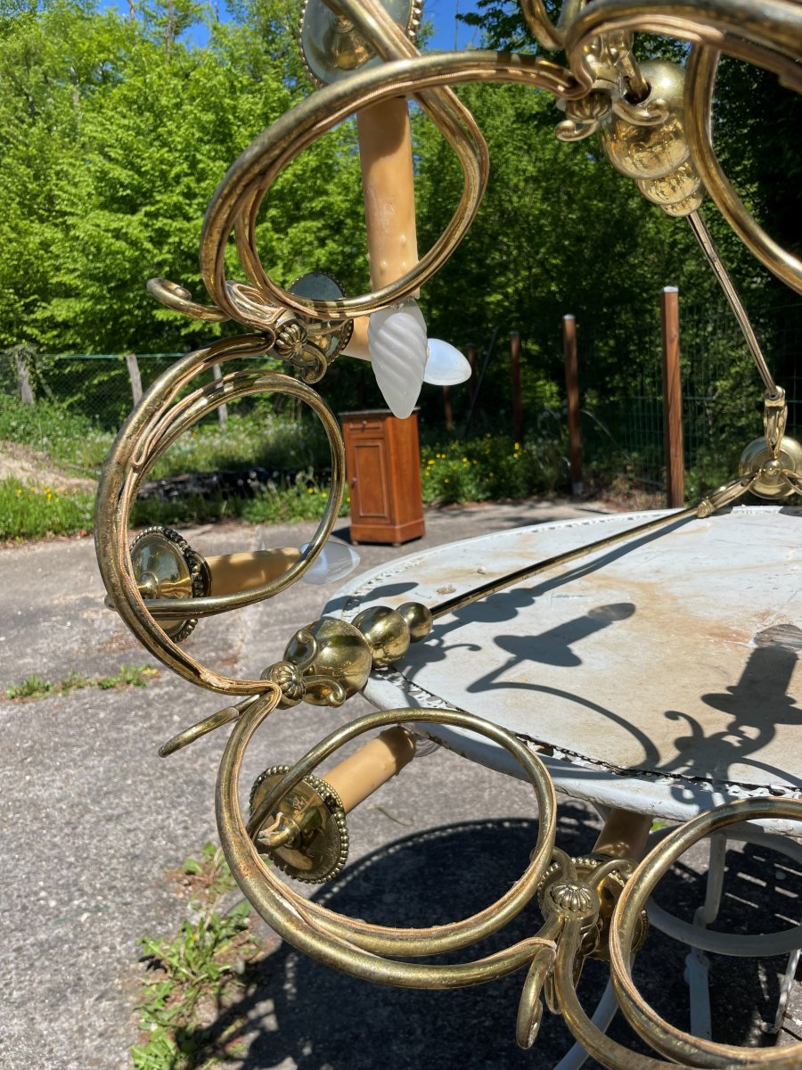 Lustre en bronze de salon ou de hall -photo-8