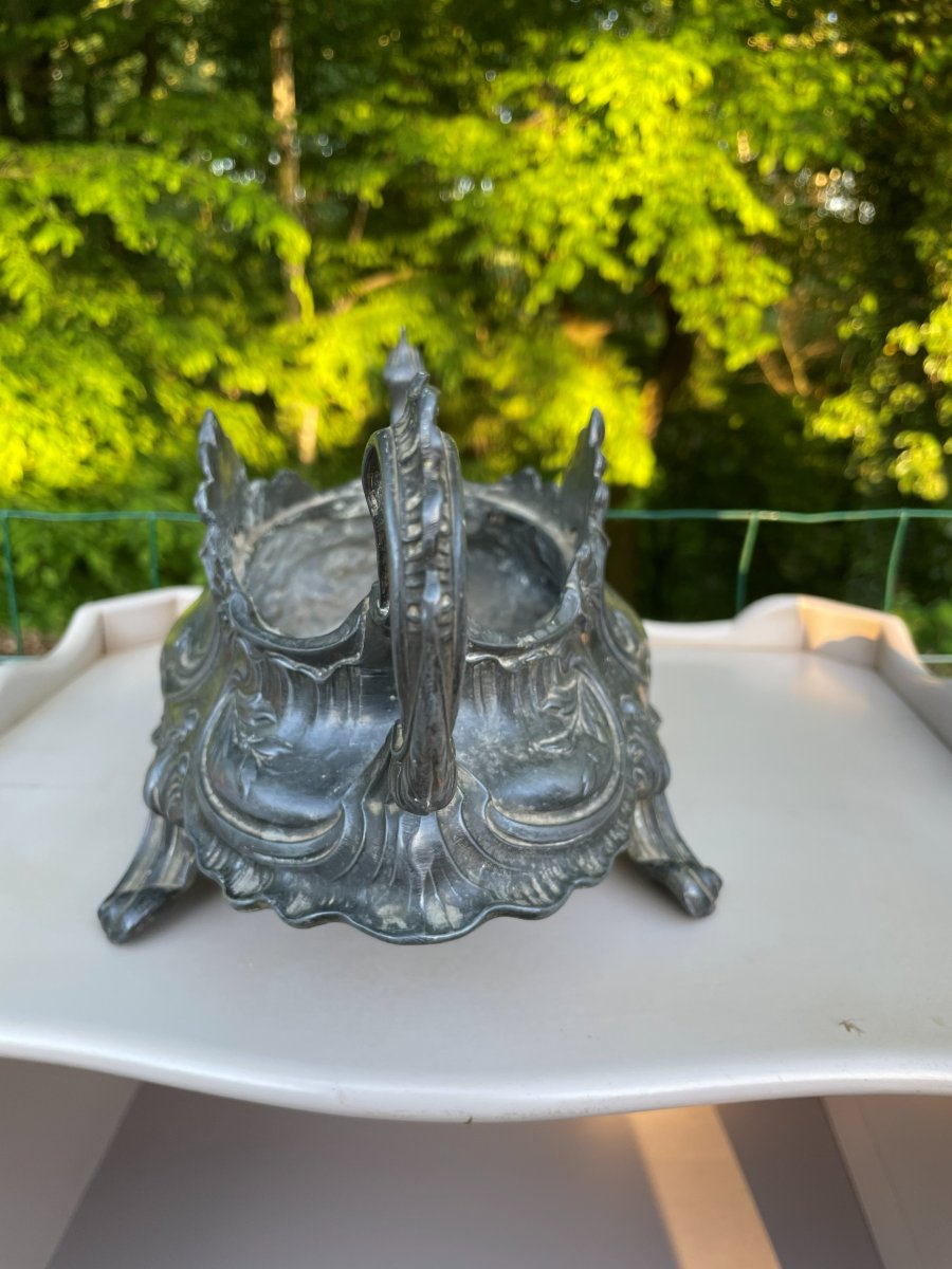 Jardinière en étain style rocaille -photo-1