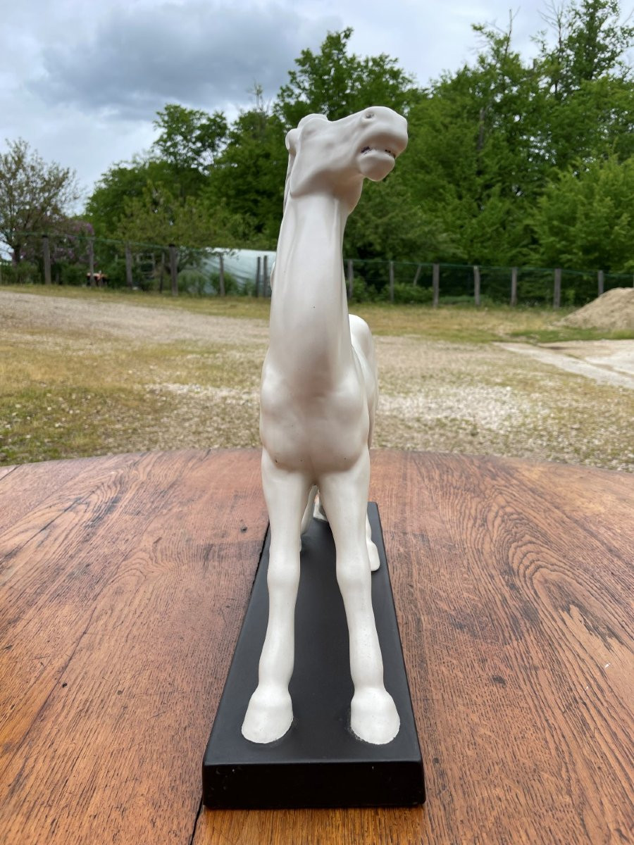 Cheval blanc en céramique -photo-2