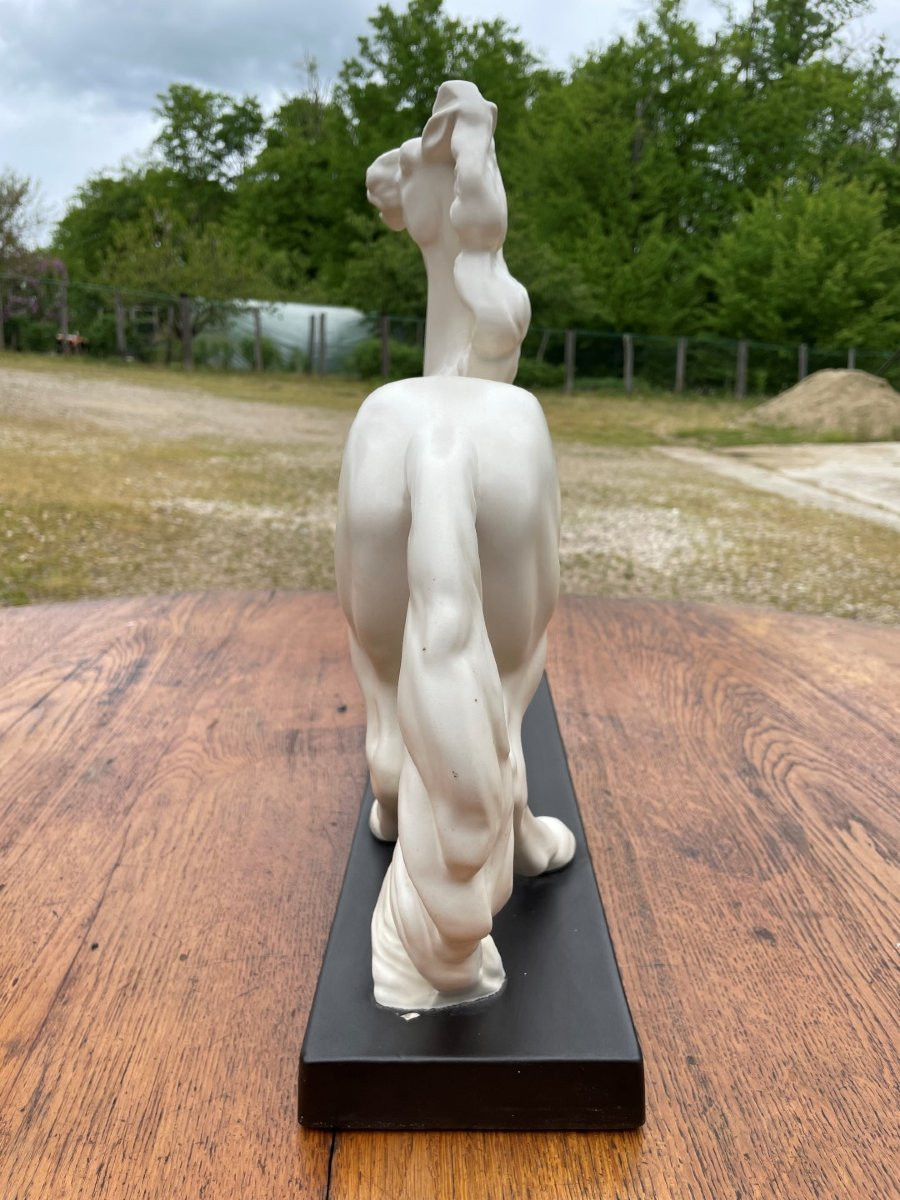 Cheval blanc en céramique -photo-3