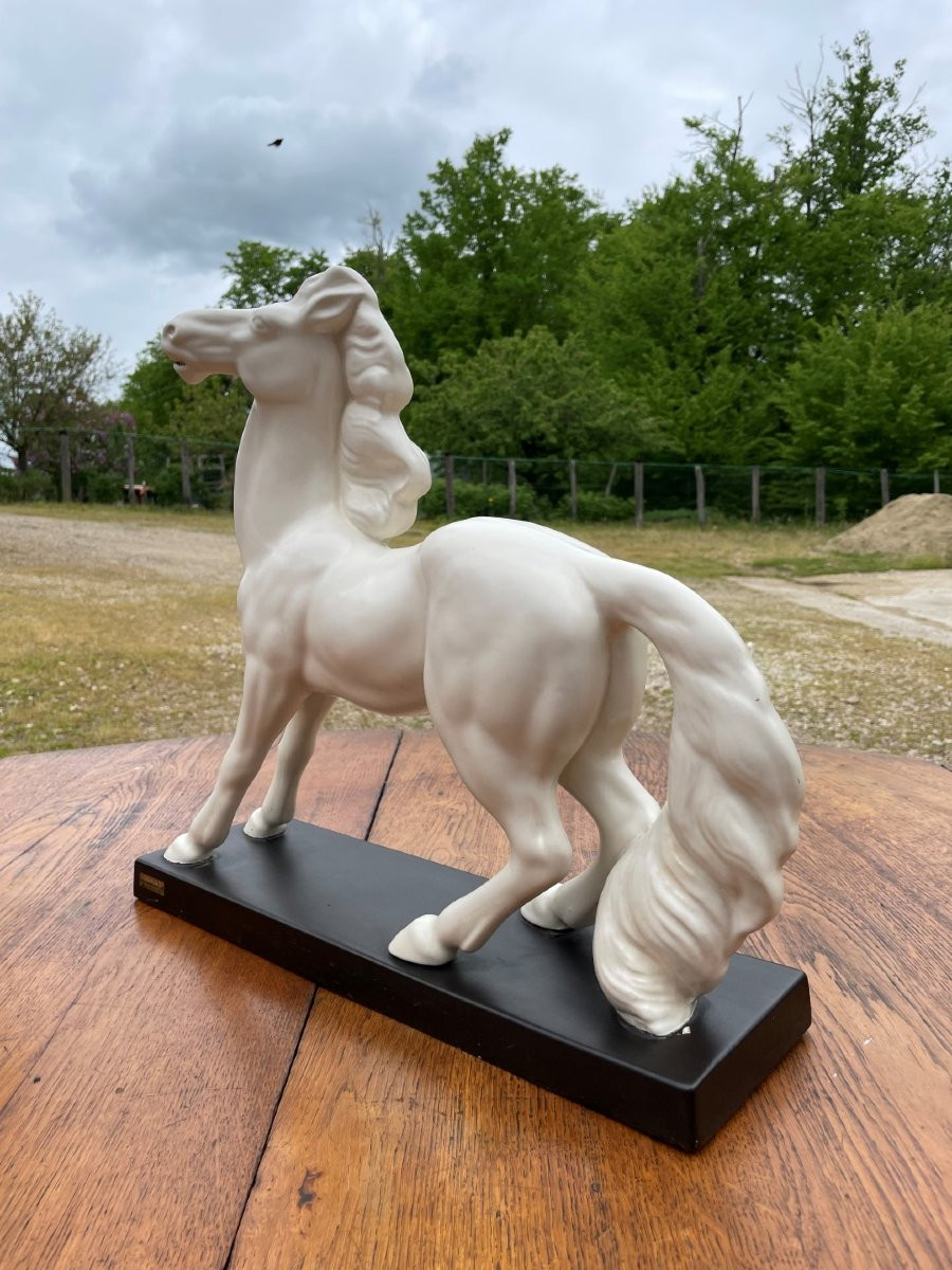 Cheval blanc en céramique -photo-4