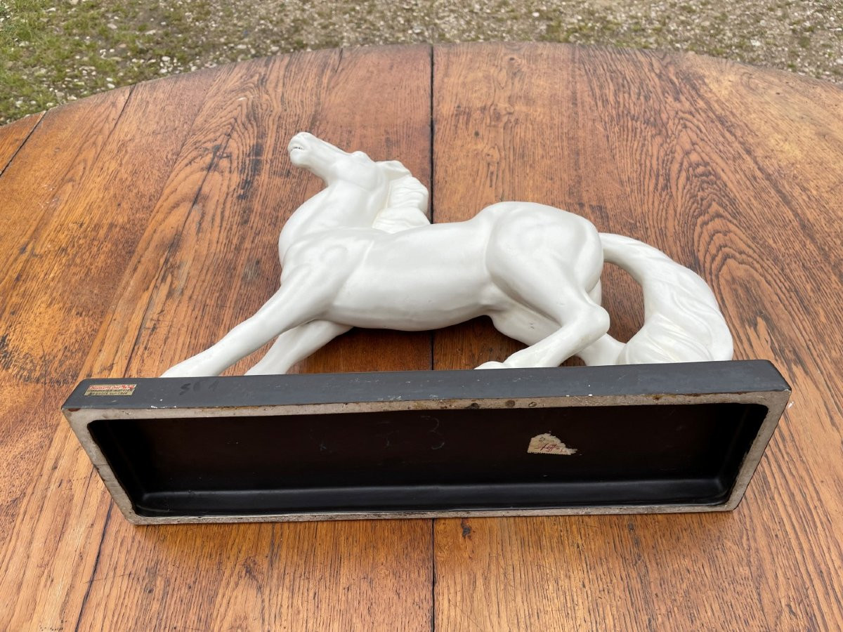 Cheval blanc en céramique -photo-7
