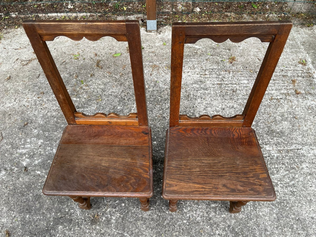 2 Chaises en bois massif -photo-3