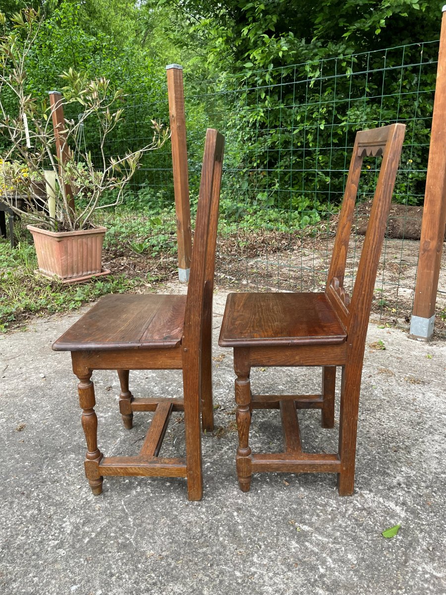 2 Chaises en bois massif -photo-2