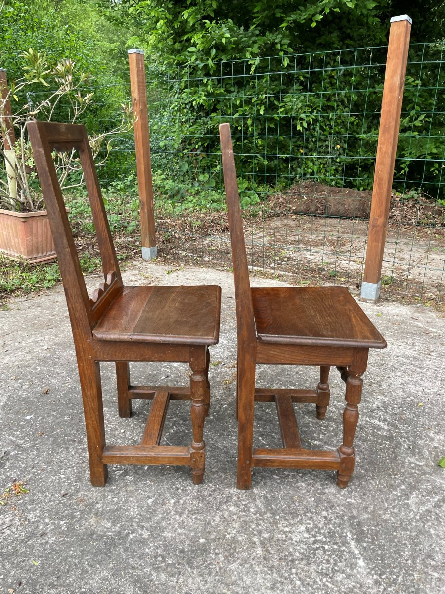 2 Chaises en bois massif -photo-4
