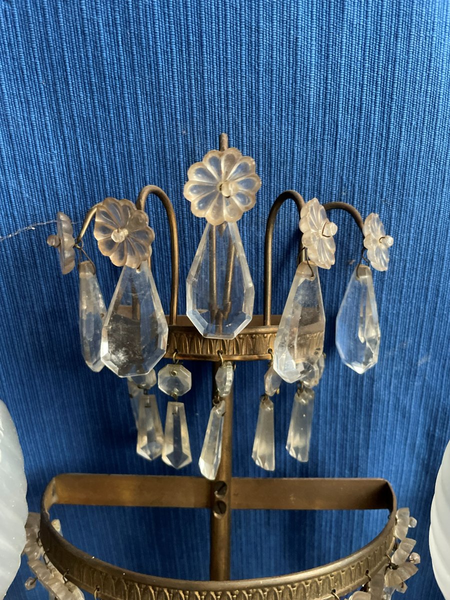 2 Bronze And Glass Wall Lights-photo-1