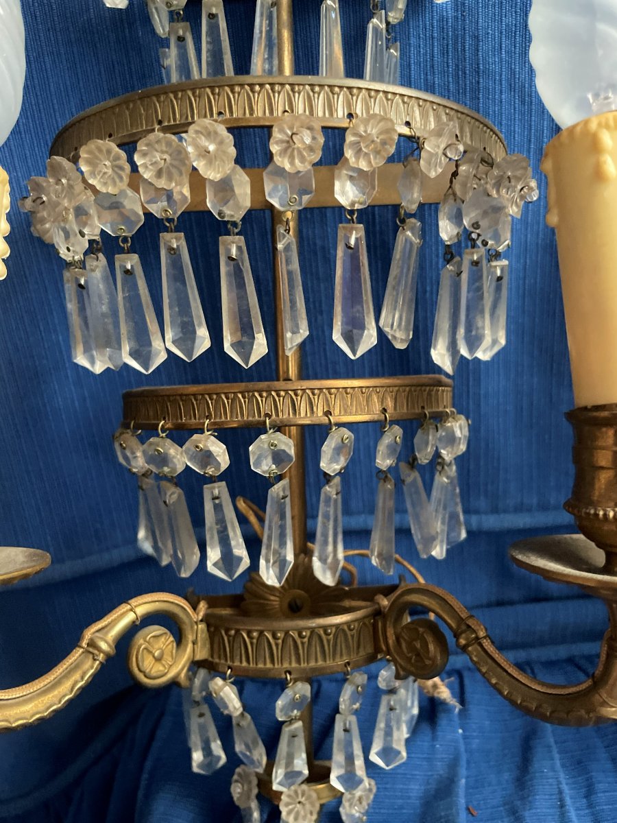 2 Bronze And Glass Wall Lights-photo-2