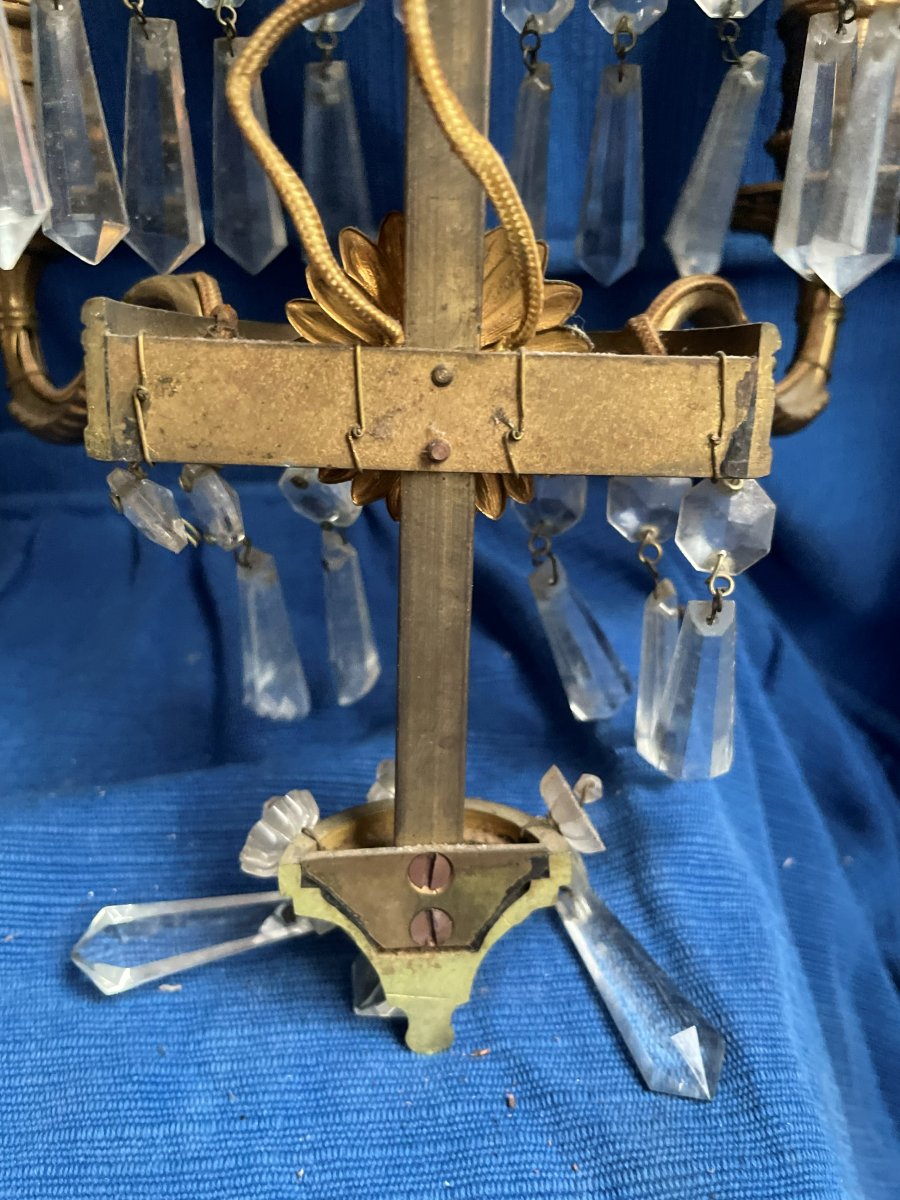 2 Bronze And Glass Wall Lights-photo-5