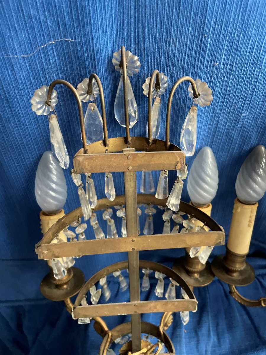 2 Bronze And Glass Wall Lights-photo-6