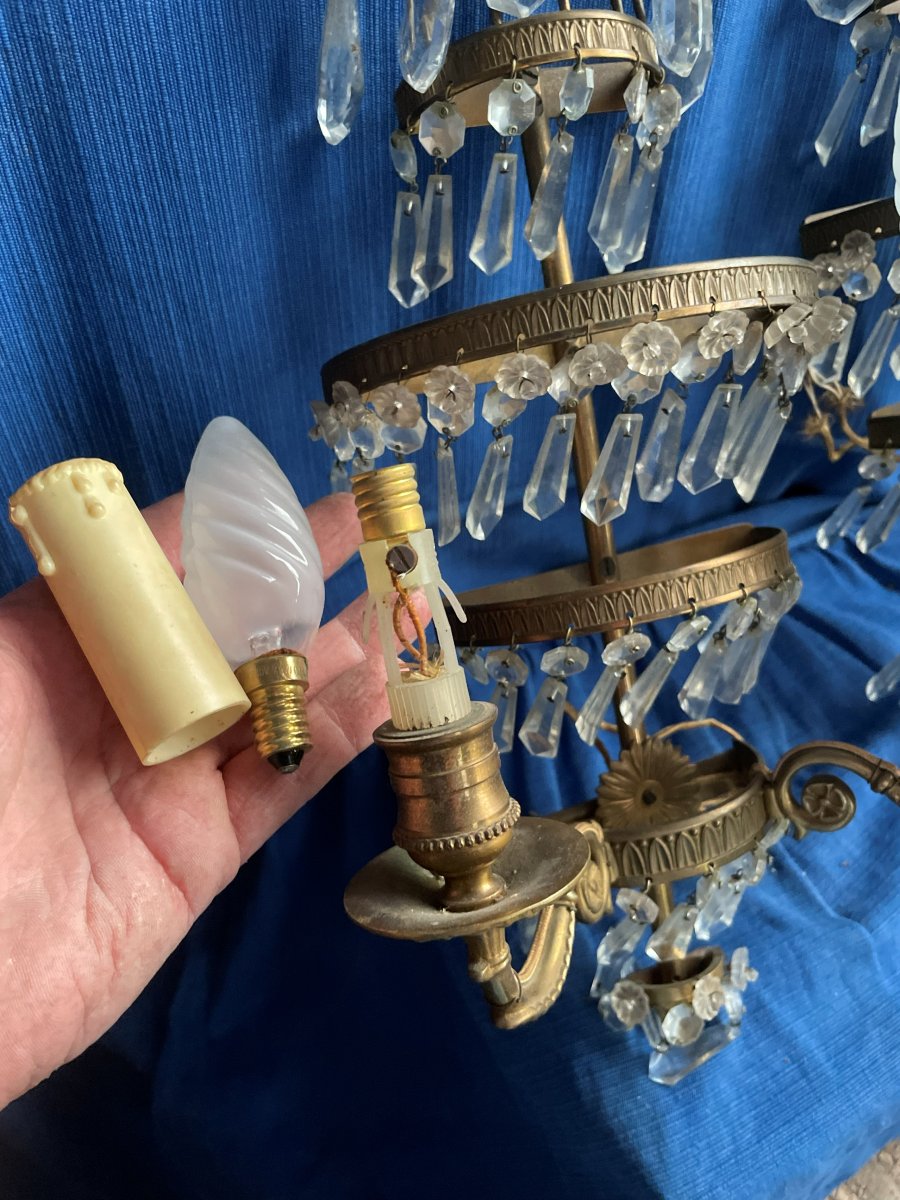 2 Bronze And Glass Wall Lights-photo-8