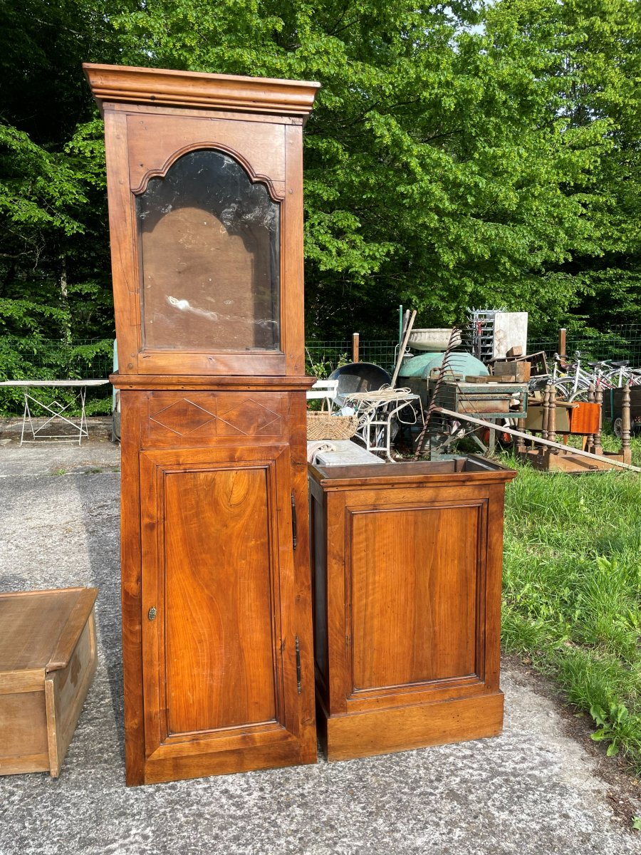 Caisse d'horloge de parquet en noyer et le mouvement -photo-2