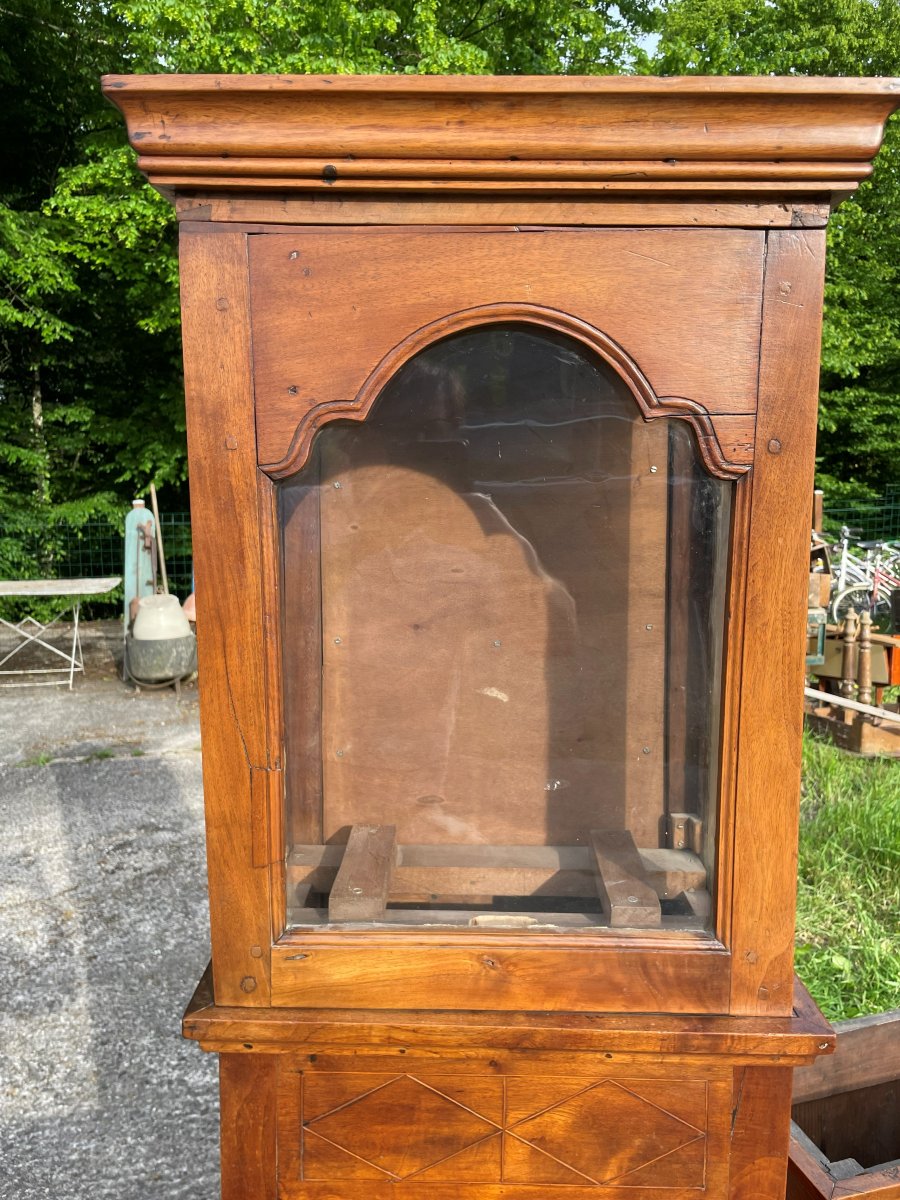 Caisse d'horloge de parquet en noyer et le mouvement -photo-4