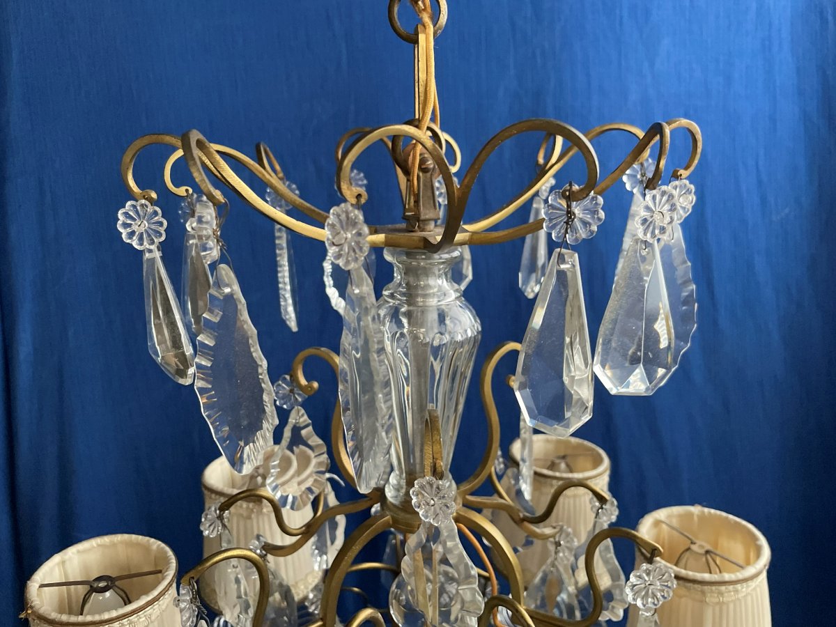 Bronze Chandelier With Pendants-photo-2