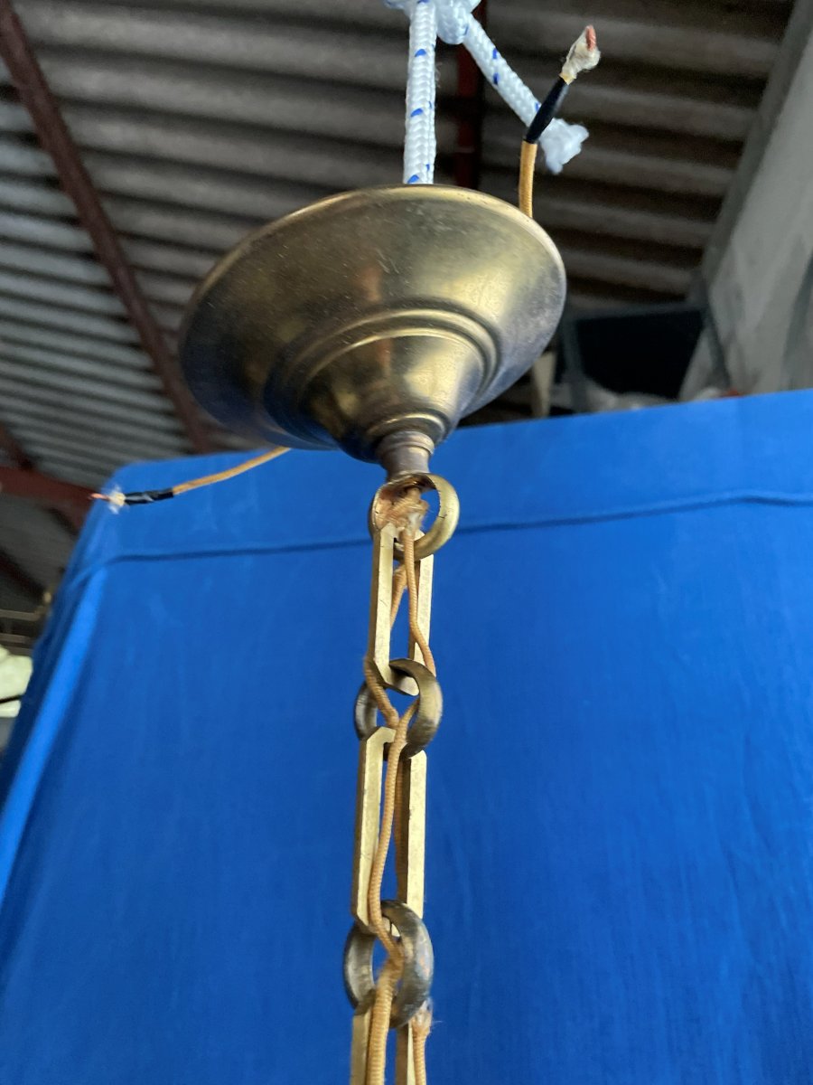 Bronze Chandelier With Pendants-photo-3