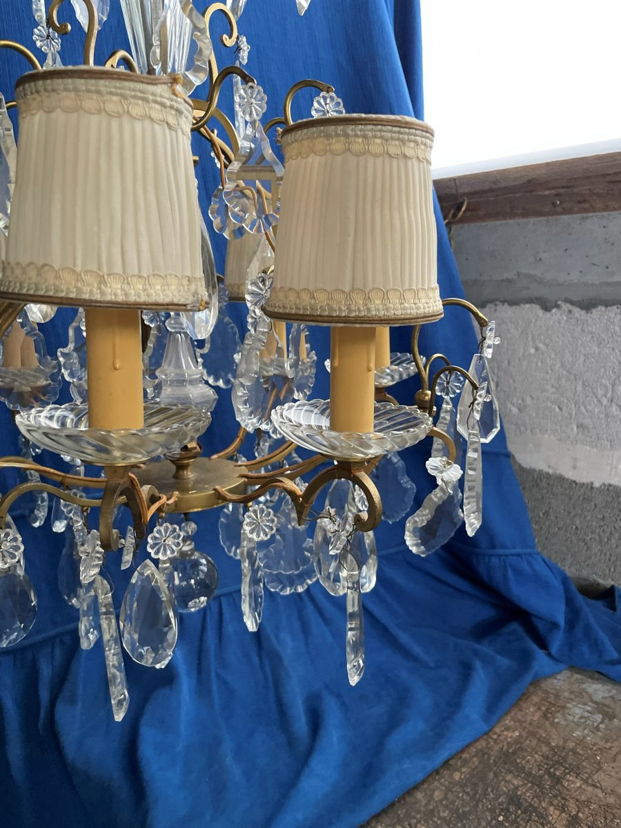 Bronze Chandelier With Pendants-photo-4