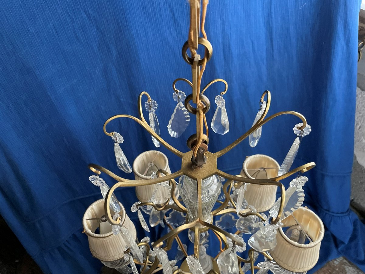 Bronze Chandelier With Pendants-photo-6