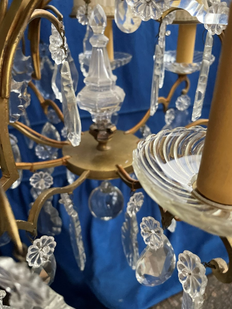 Bronze Chandelier With Pendants-photo-7