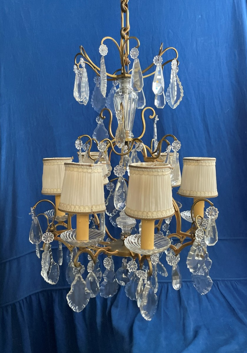 Bronze Chandelier With Pendants