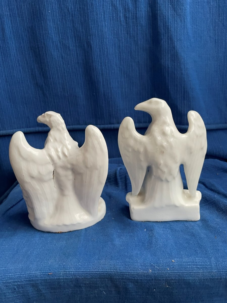 2 Aigles en porcelaine dur -photo-3