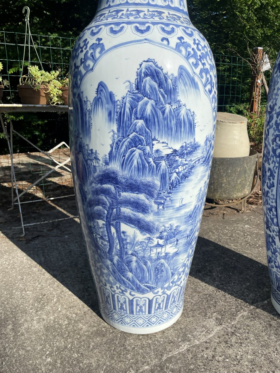  2 Large Chinese Vases - 136 Cm-photo-1