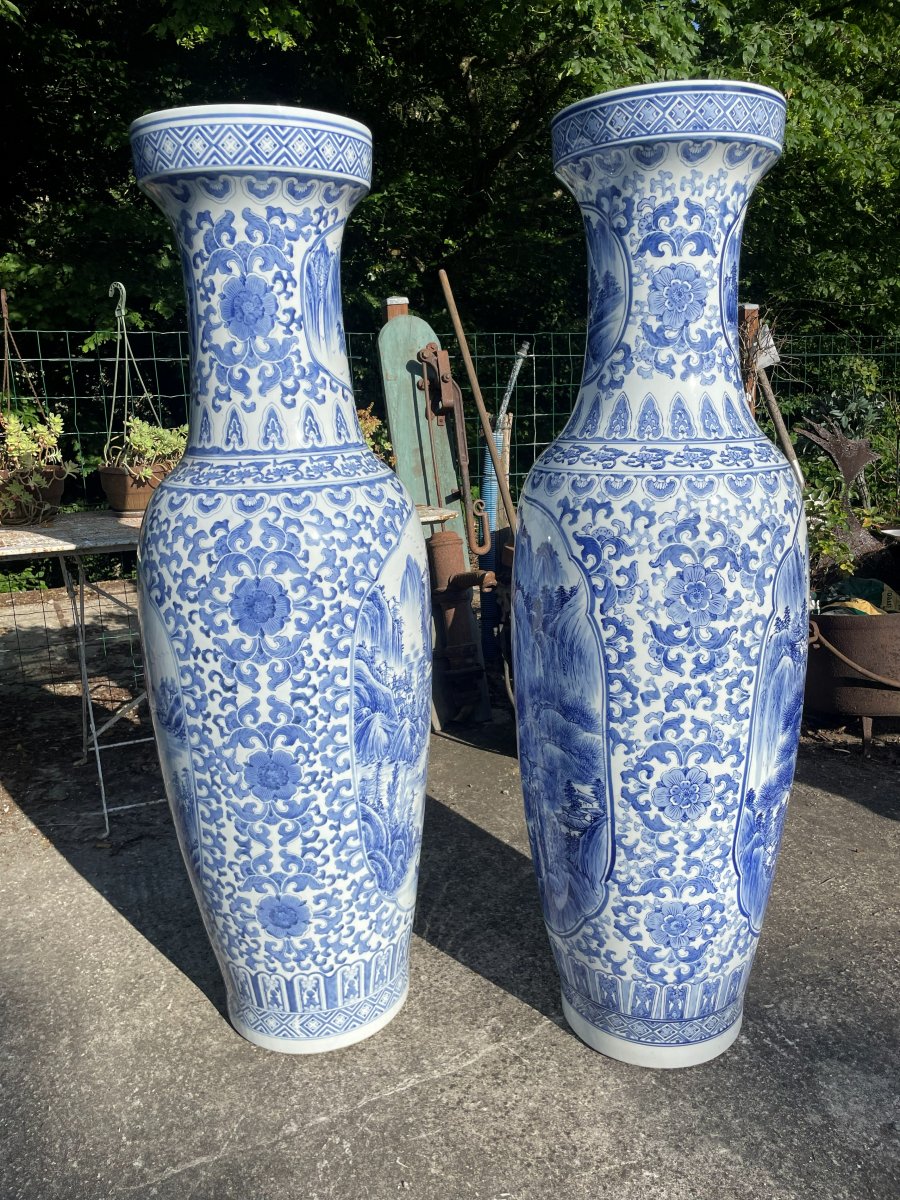  2 Large Chinese Vases - 136 Cm-photo-3