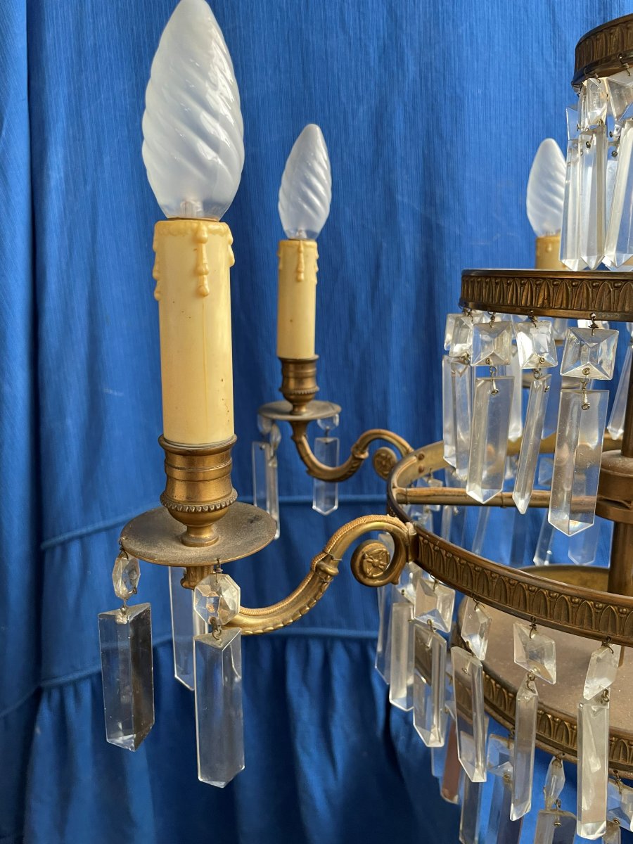 Bronze And Glass Chandelier-photo-4