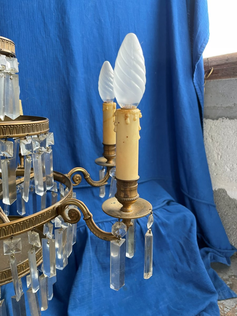 Bronze And Glass Chandelier-photo-3