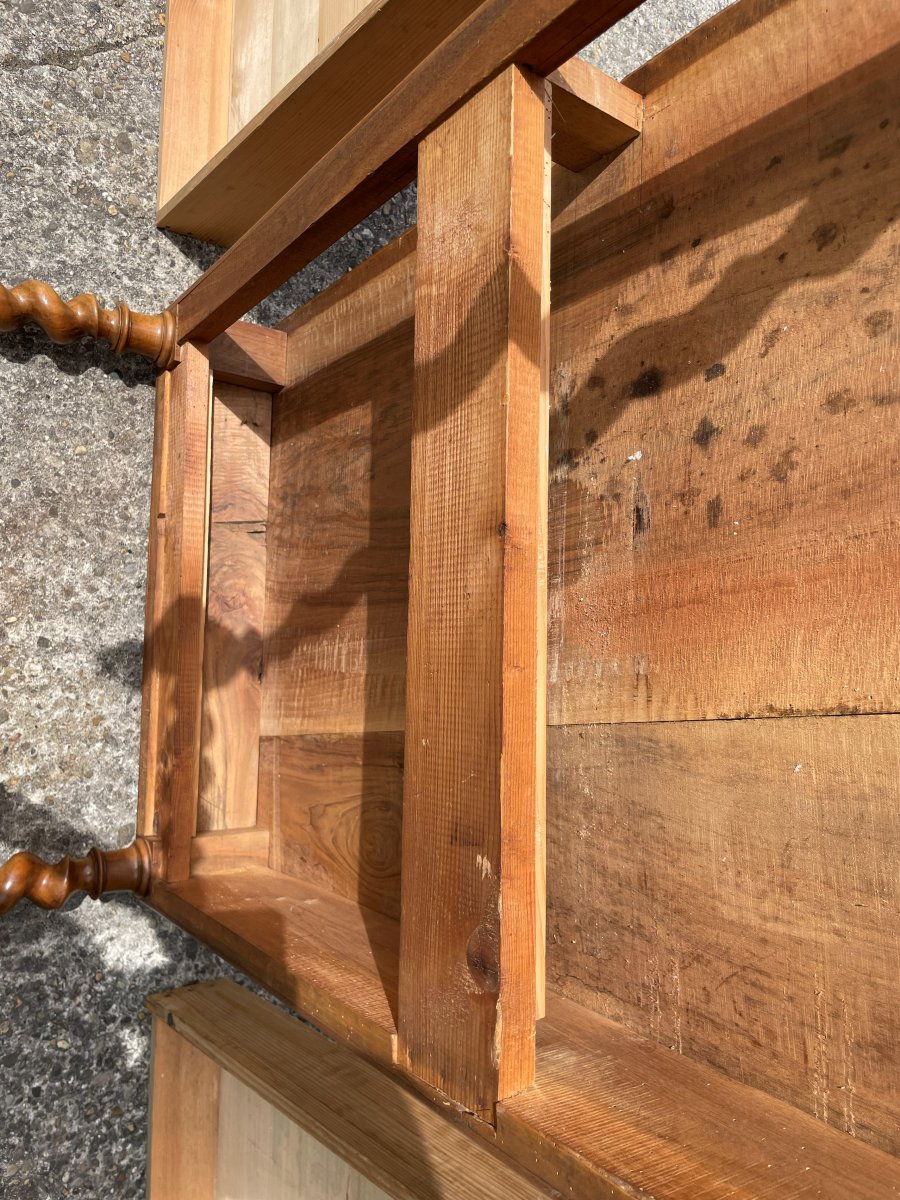 Louis XIII Style Desk In Solid Walnut-photo-6