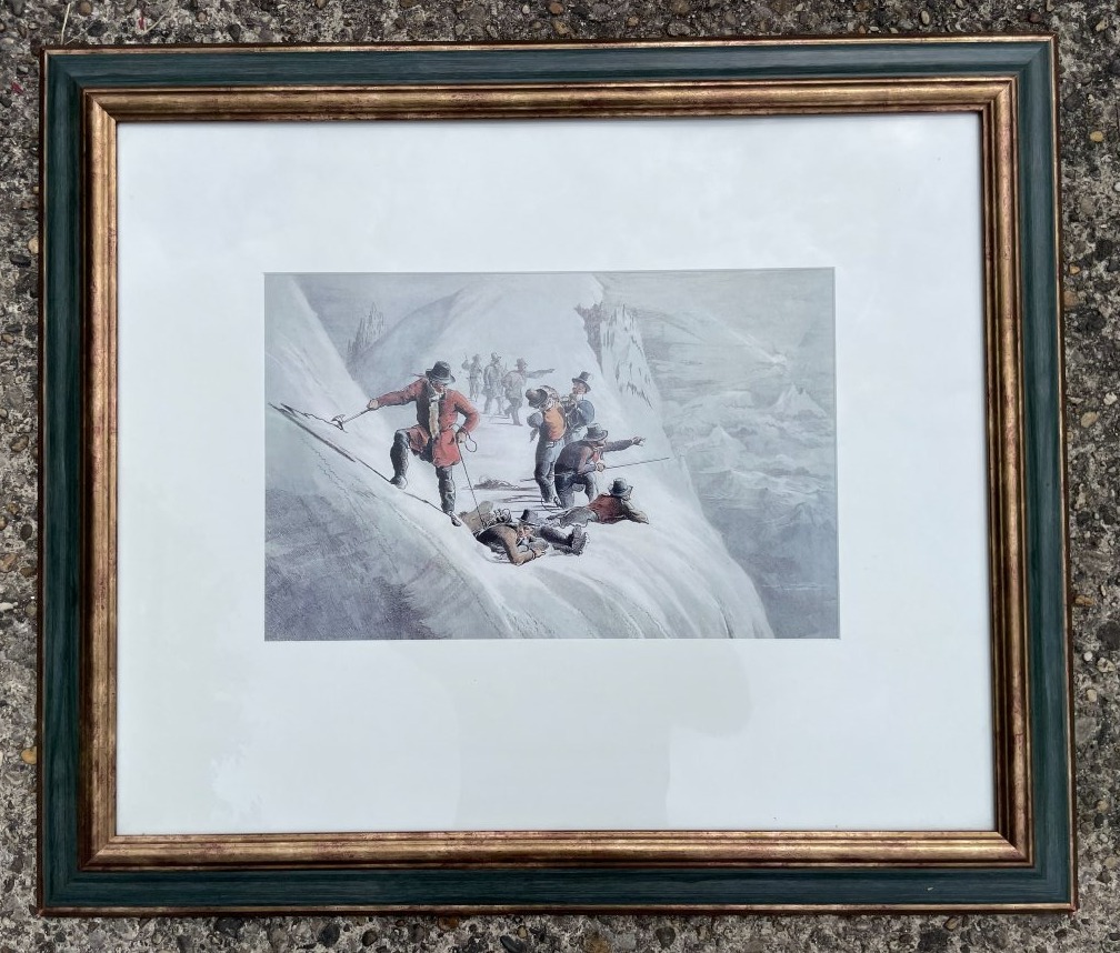 Tableau avec litho impression sous verre de montagne et son cadre No2-photo-2