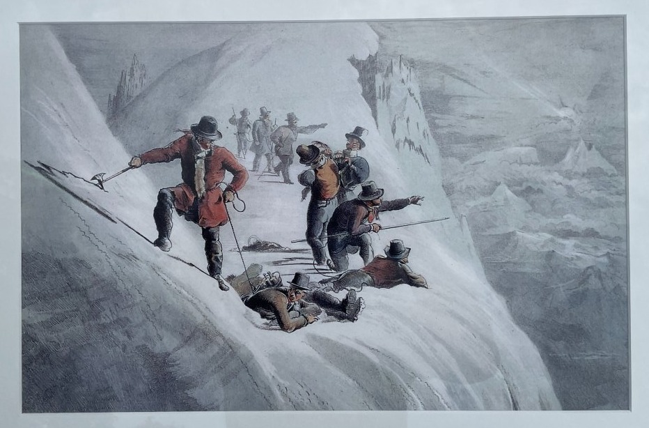 Tableau avec litho impression sous verre de montagne et son cadre No2-photo-3