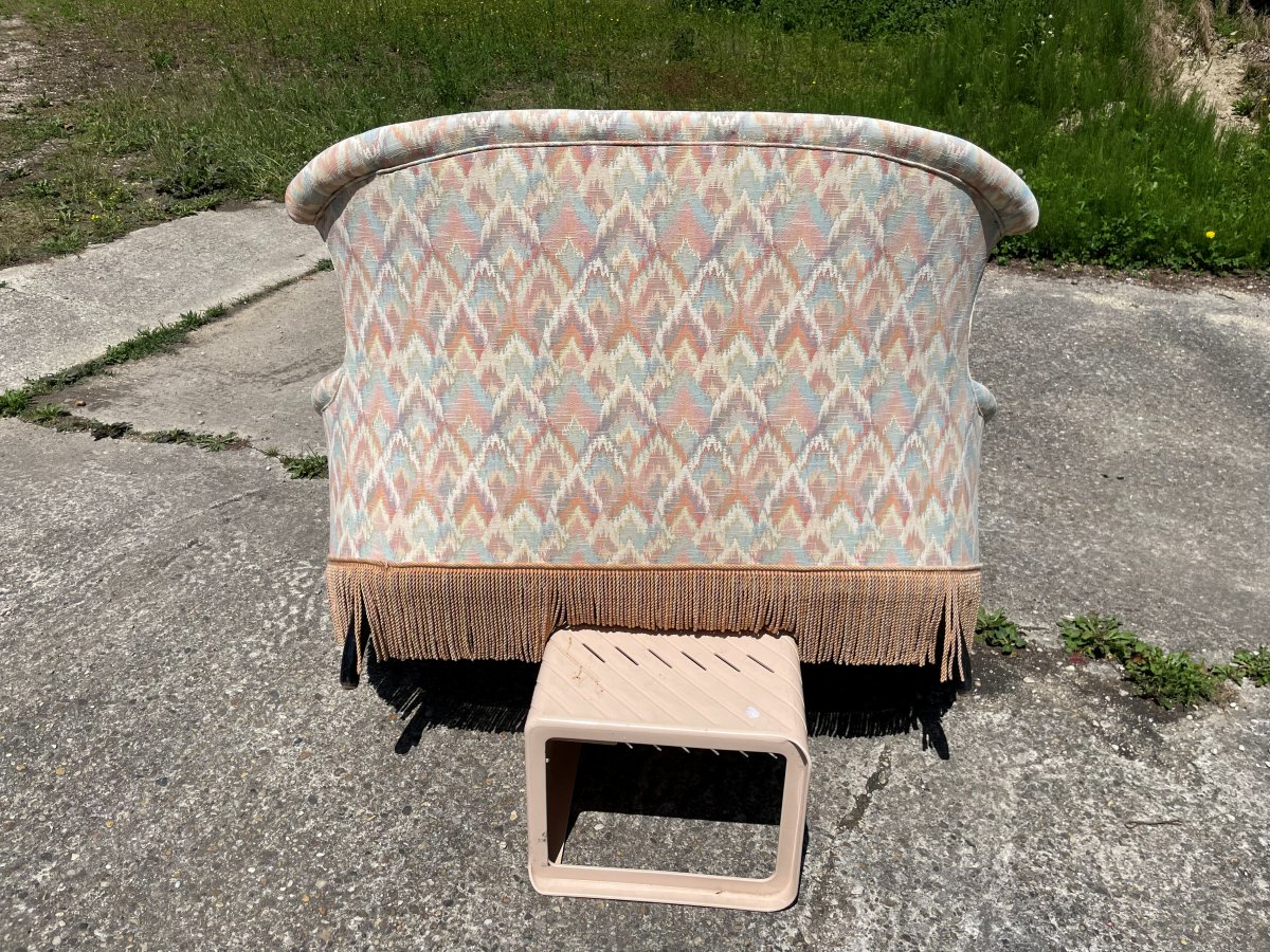 Napoleon III 2-seater Bench, Late 19th Century & Refurbished As New-photo-2