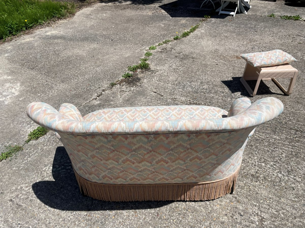 Napoleon III 2-seater Bench, Late 19th Century & Refurbished As New-photo-1