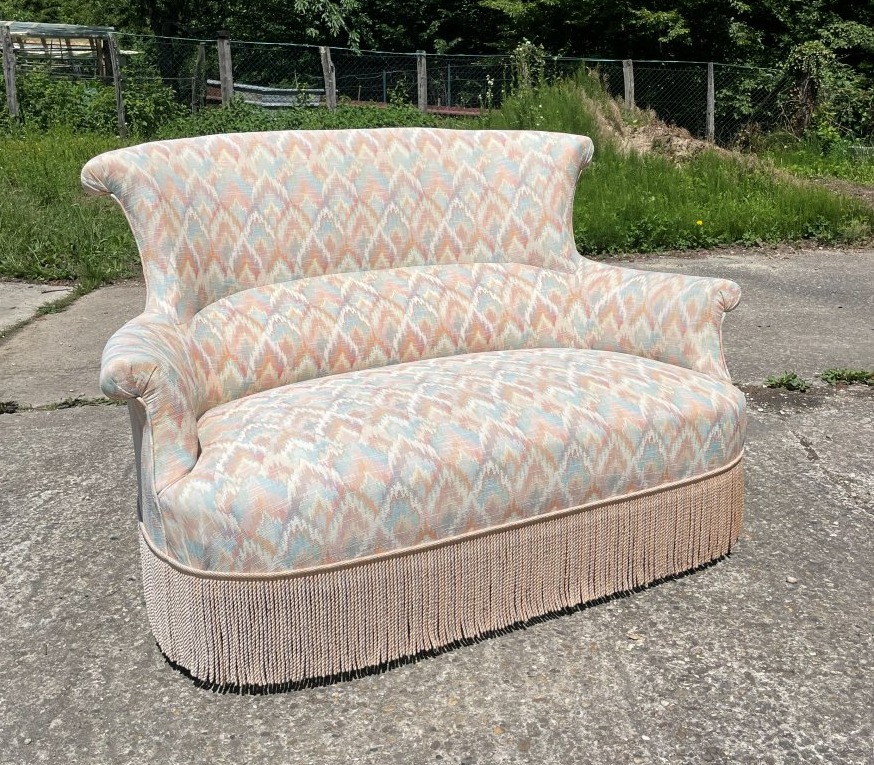 Napoleon III 2-seater Bench, Late 19th Century & Refurbished As New