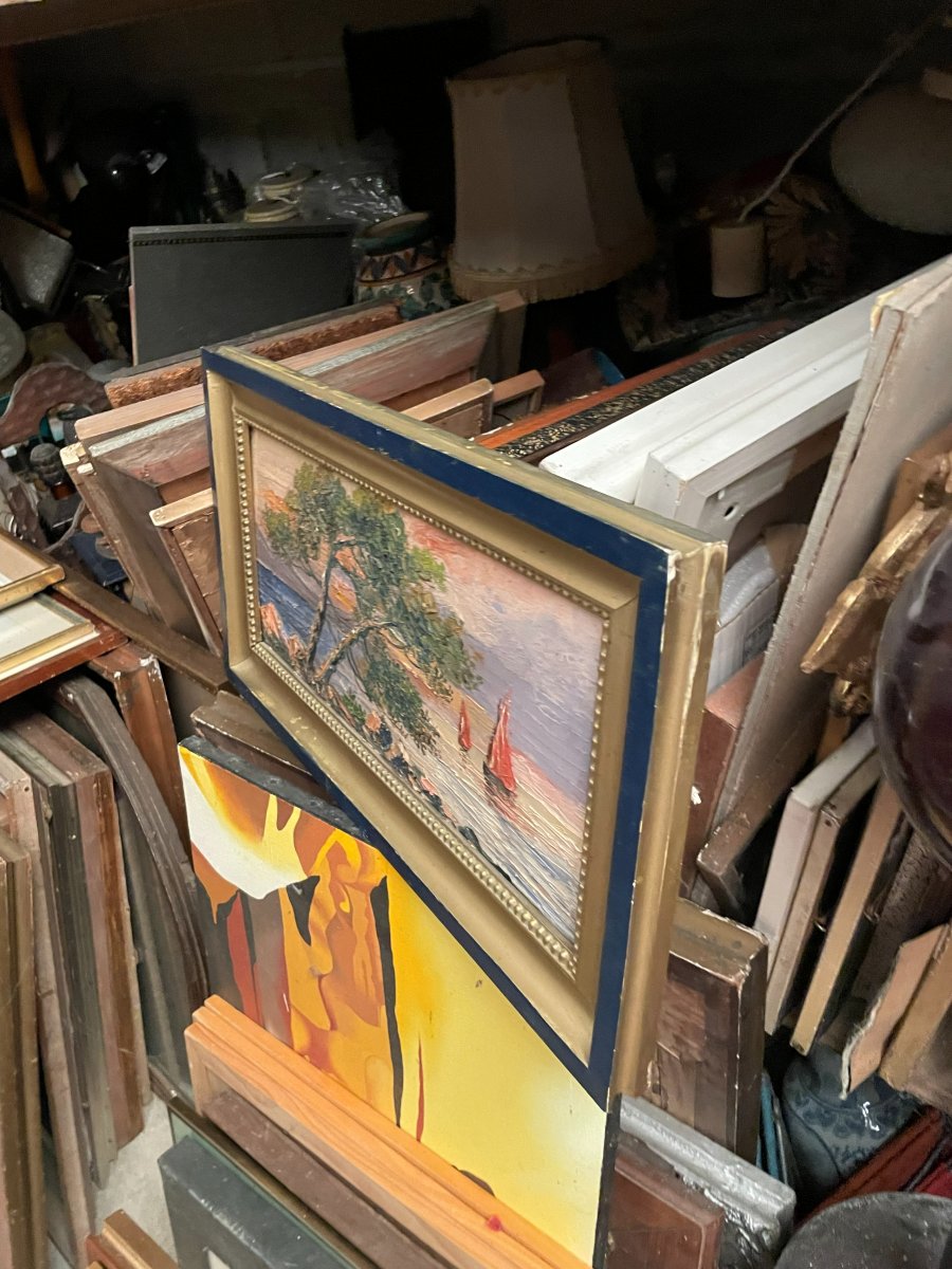 Tableau Huile sur bois et son cadre -photo-4