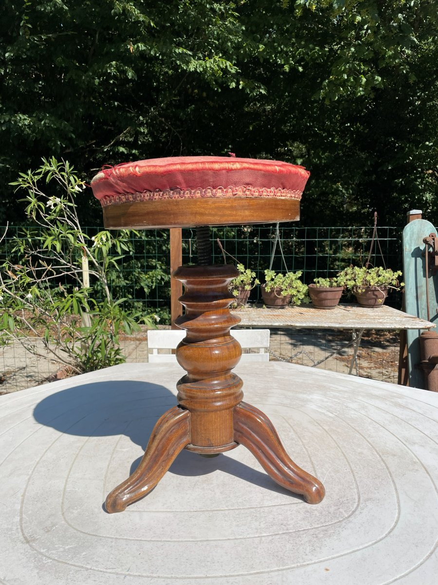 Tabouret de piano Louis Philippe -photo-2