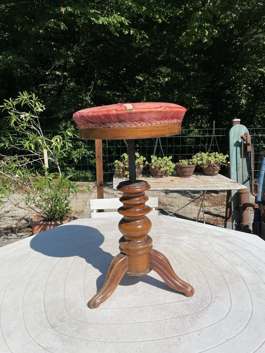 Tabouret de piano Louis Philippe -photo-3