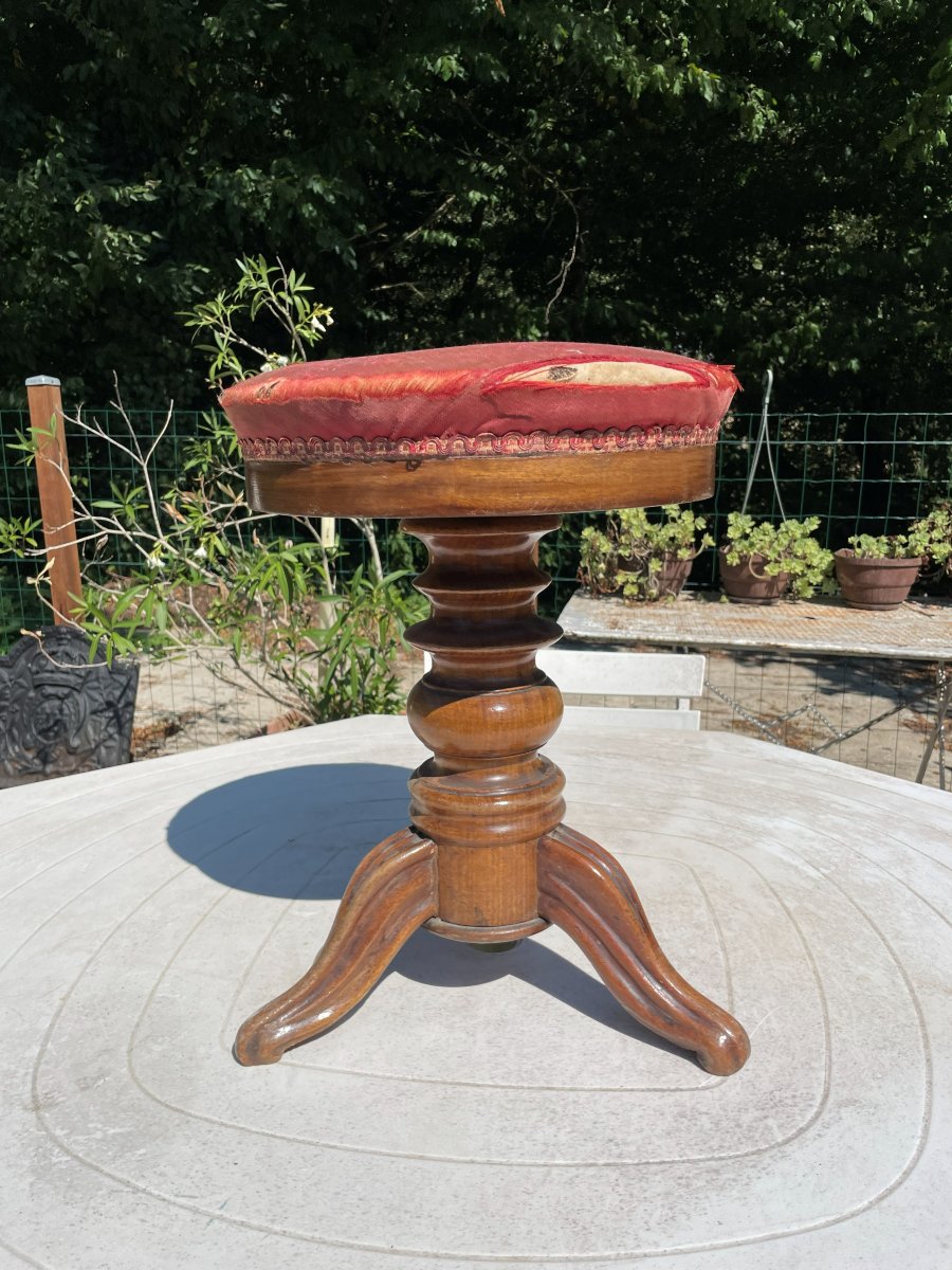 Tabouret de piano Louis Philippe -photo-4