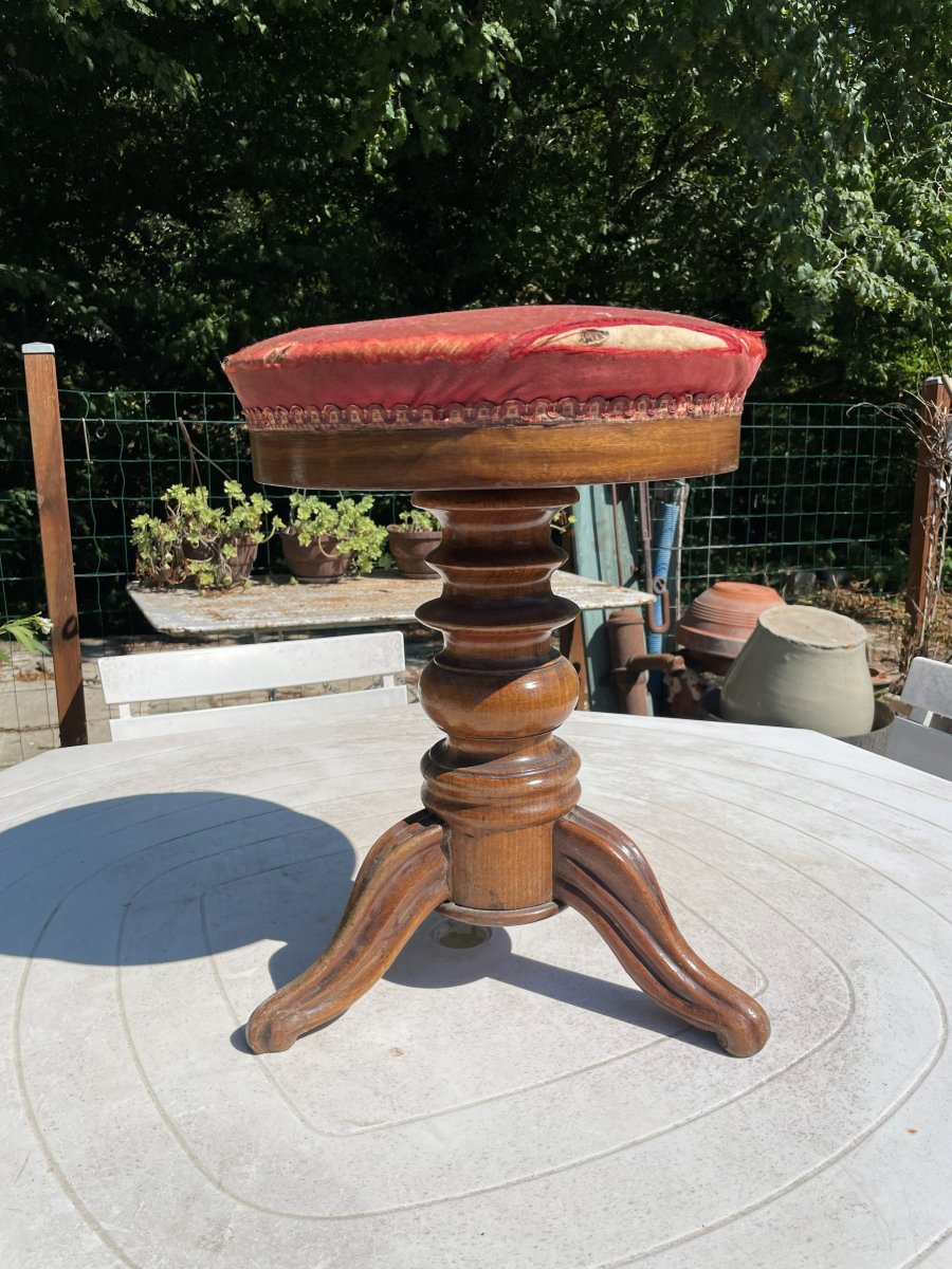 Tabouret de piano Louis Philippe -photo-1