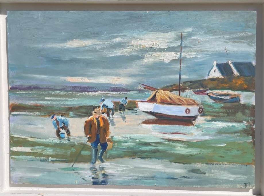 Huile sur bois tableau de L BONGIOVANNI - 70cm x 50cm