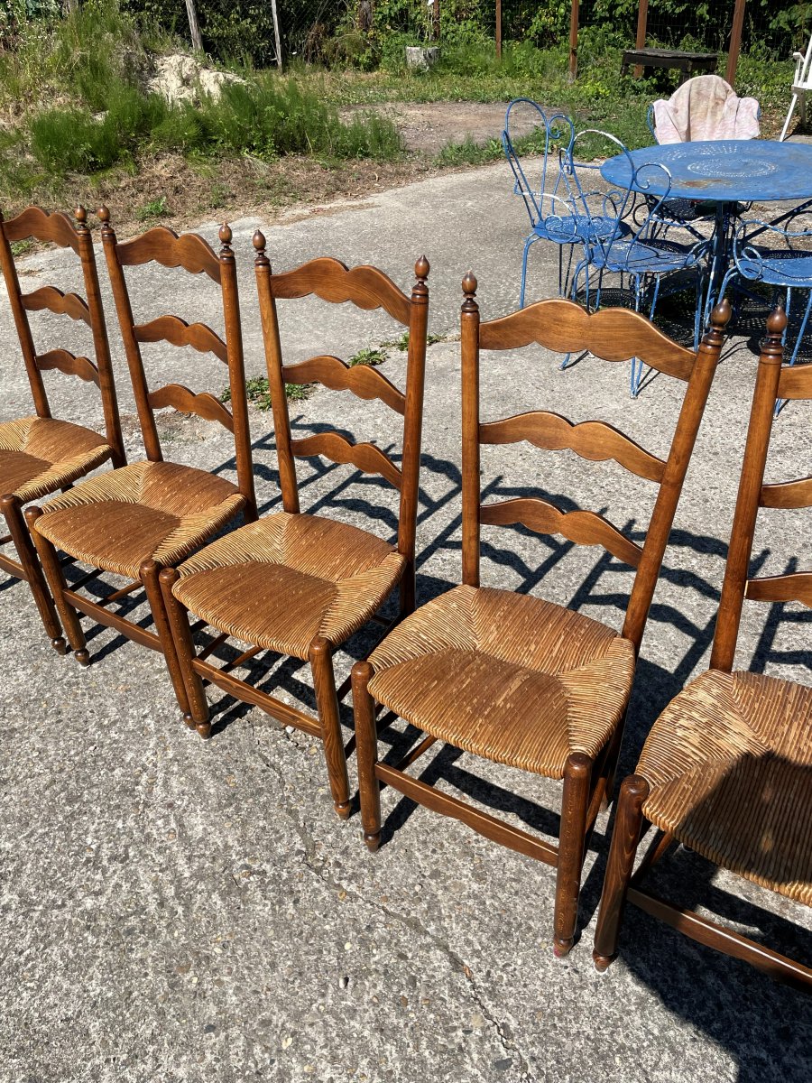 6 Chaises paillées en bon état -photo-3