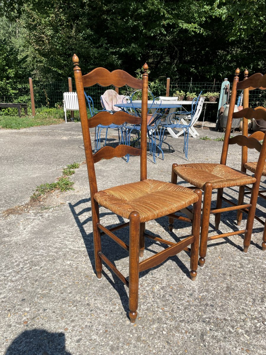 6 Chaises paillées en bon état -photo-1