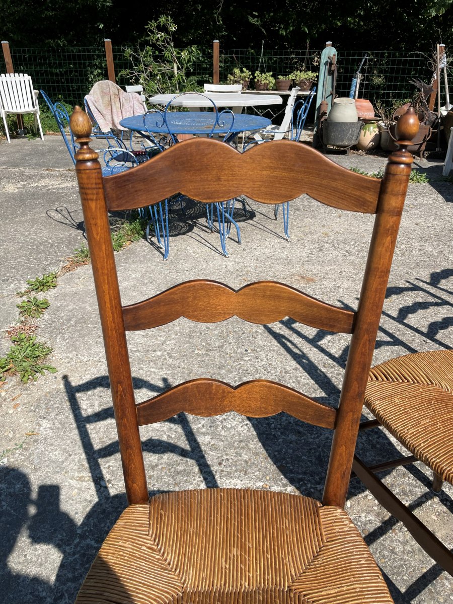 6 Chaises paillées en bon état -photo-2